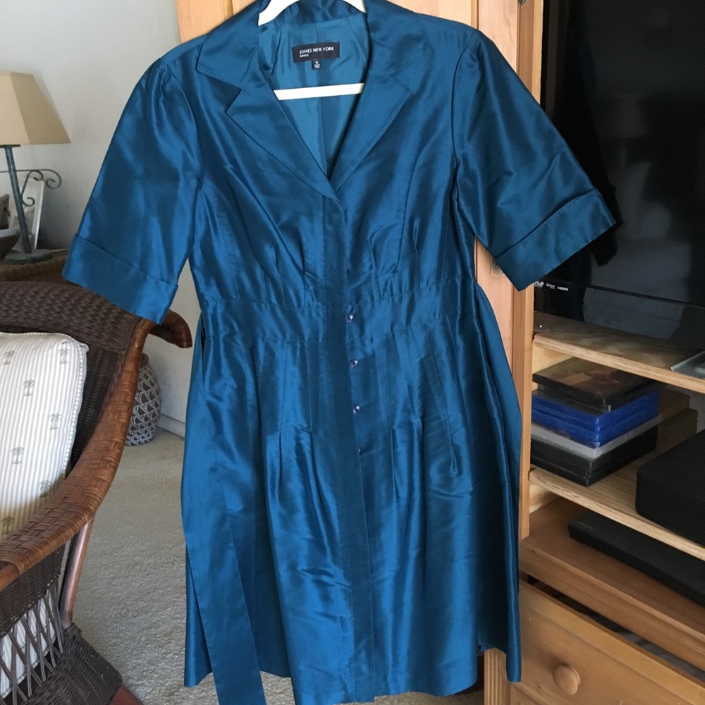 Jones NY green silk dress 10